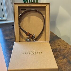 Coach Brown and Silver Dog Collar